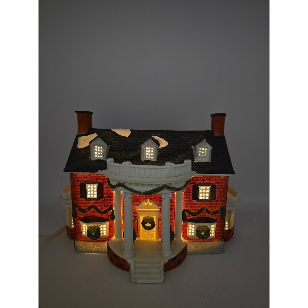 Lemax Christmas Village Colonial Lighted House Porcelain Building 1993 Holiday